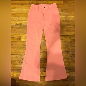 Ribbed bell-bottom pants